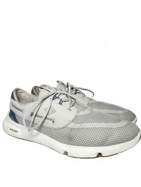 Sperry Mens 7 Seas 3-Eye Mesh Boat Shoes Gray Casual Size 12
